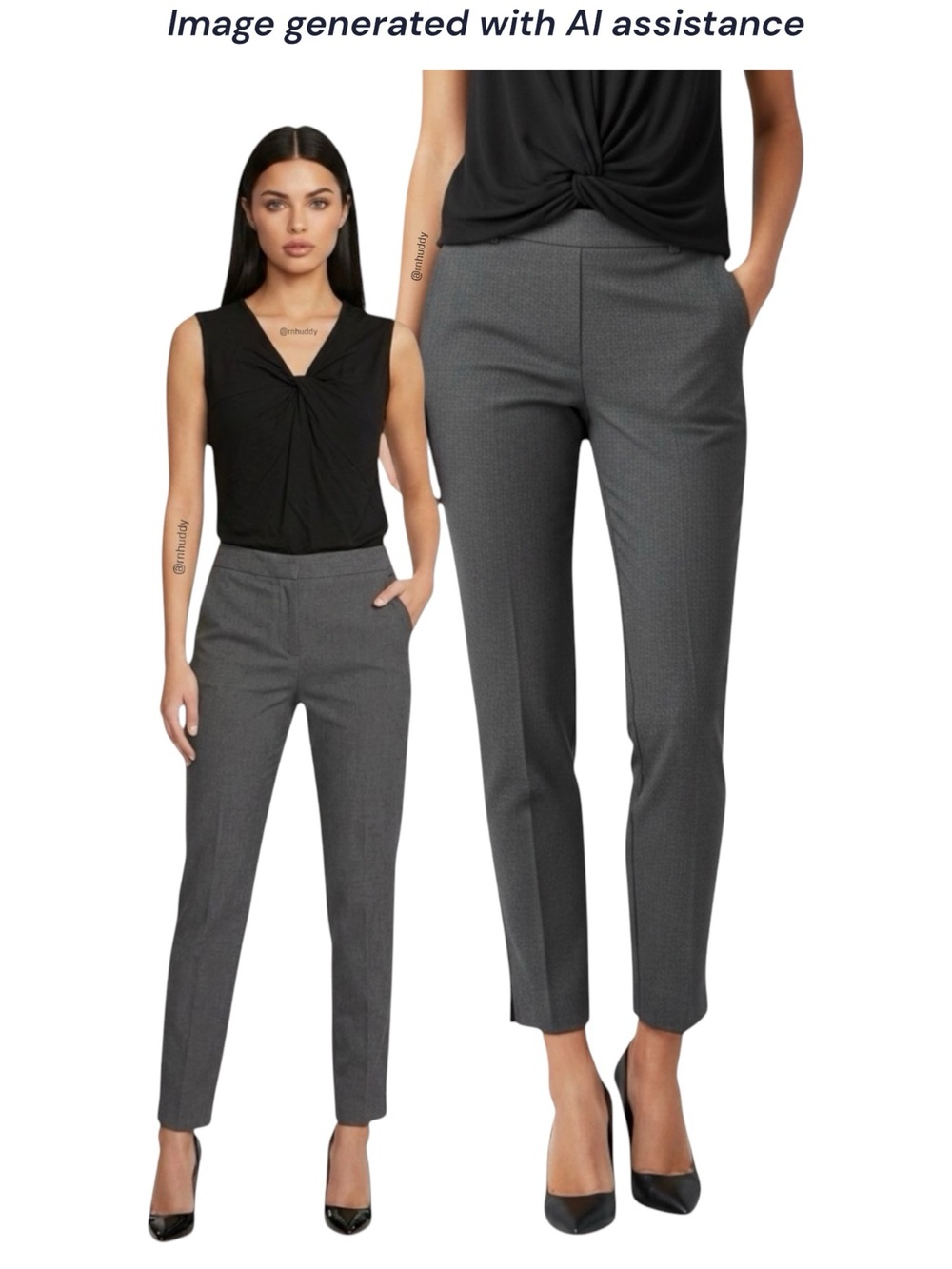 Banana Republic petite 8 Hayden dark charcoal heather pant